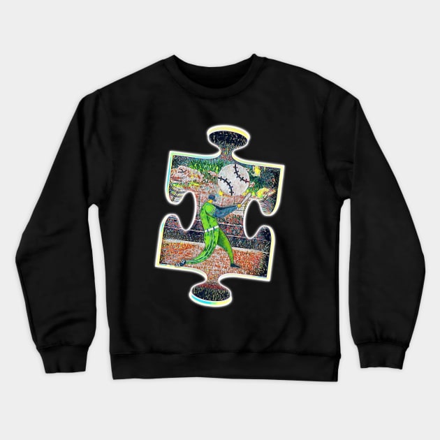 Baseball Sport Art Style Motifs Crewneck Sweatshirt by UMF - Fwo Faces Frog